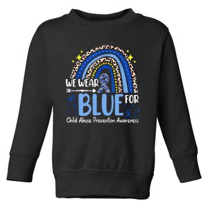 Rainbow We Wear Blue Child Abuse Prevention Month Awareness Toddler Sweatshirt