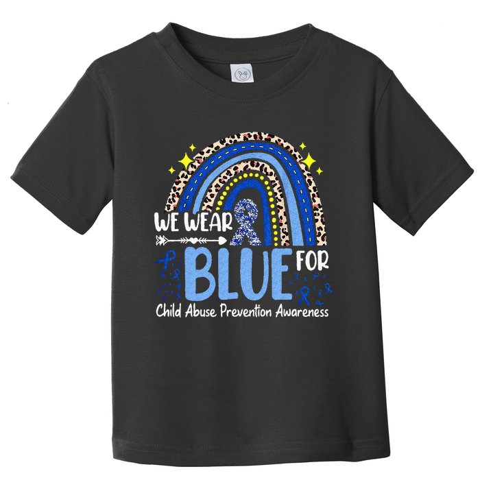 Rainbow We Wear Blue Child Abuse Prevention Month Awareness Toddler T-Shirt