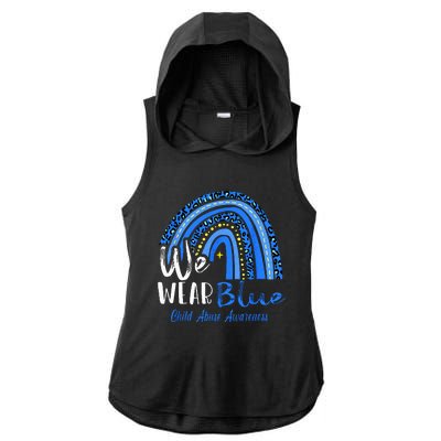 Rainbow We Wear Child Abuse Awareness Ladies PosiCharge Tri-Blend Wicking Draft Hoodie Tank