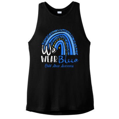 Rainbow We Wear Child Abuse Awareness Ladies PosiCharge Tri-Blend Wicking Tank