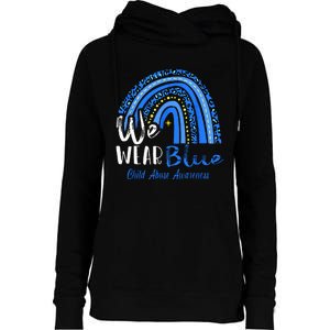 Rainbow We Wear Child Abuse Awareness Womens Funnel Neck Pullover Hood