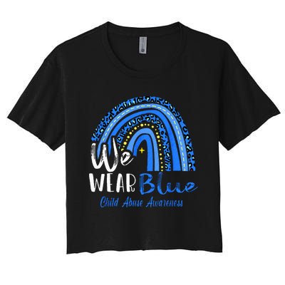 Rainbow We Wear Child Abuse Awareness Women's Crop Top Tee