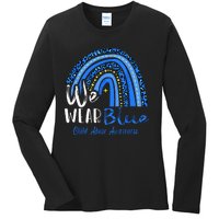 Rainbow We Wear Child Abuse Awareness Ladies Long Sleeve Shirt