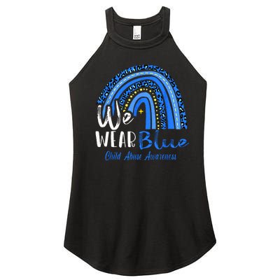 Rainbow We Wear Child Abuse Awareness Women’s Perfect Tri Rocker Tank