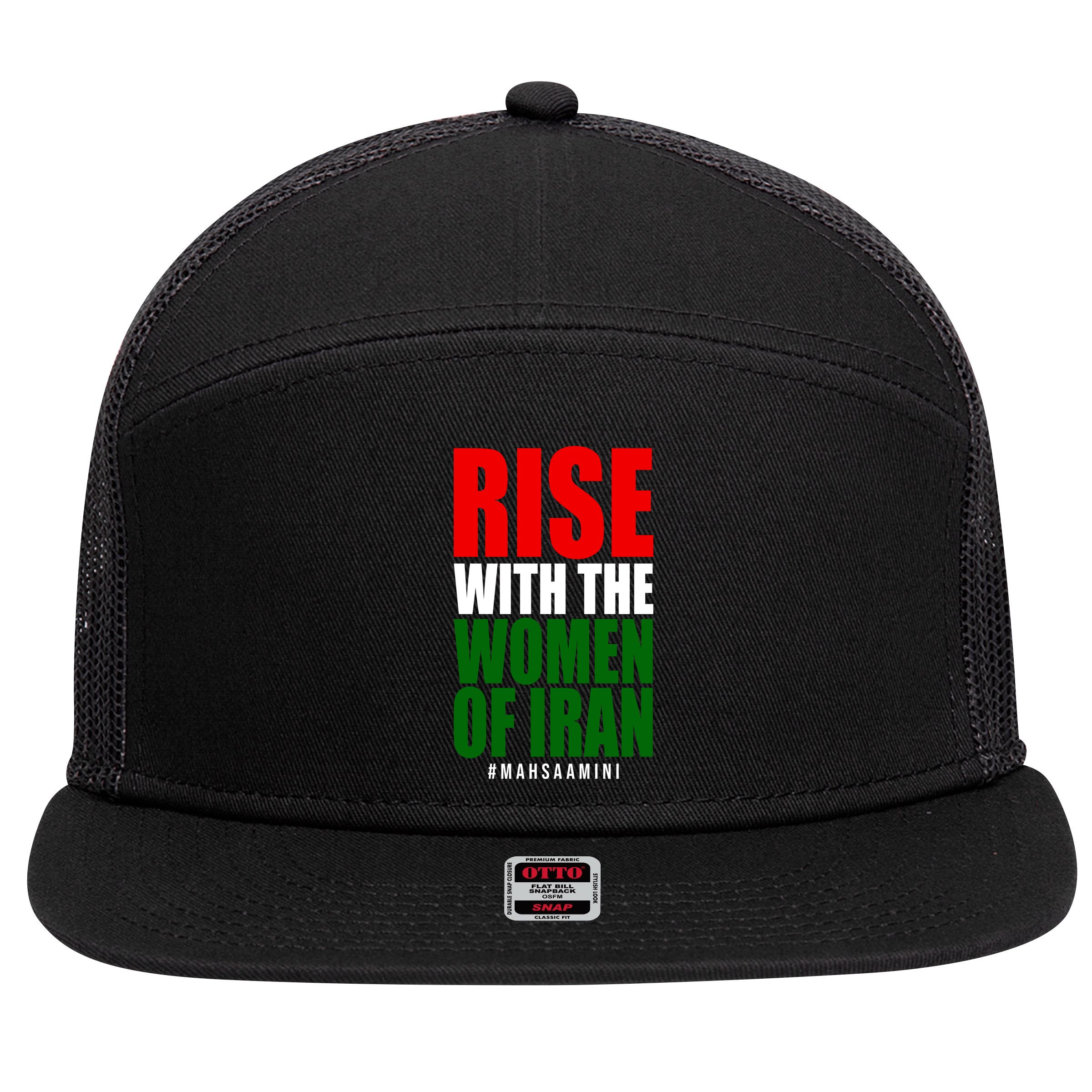 Rise With Women Of Iran Masha Amini 7 Panel Mesh Trucker Snapback Hat