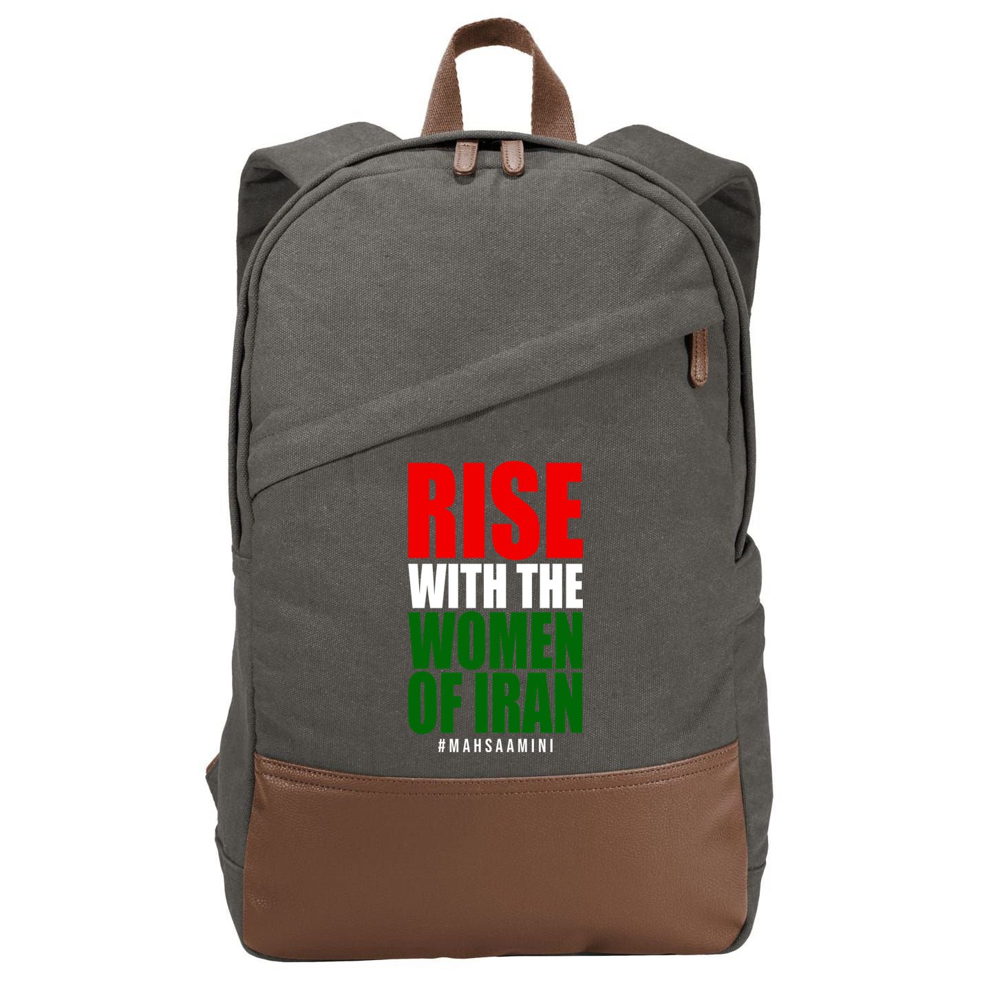 Rise With Women Of Iran Masha Amini Cotton Canvas Backpack