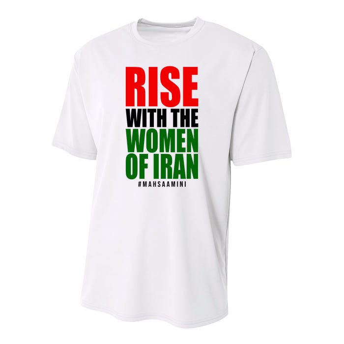 Rise With Women Of Iran Masha Amini Youth Performance Sprint T-Shirt