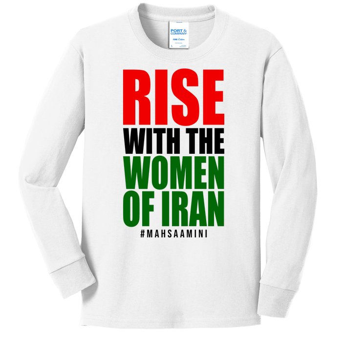 Rise With Women Of Iran Masha Amini Kids Long Sleeve Shirt