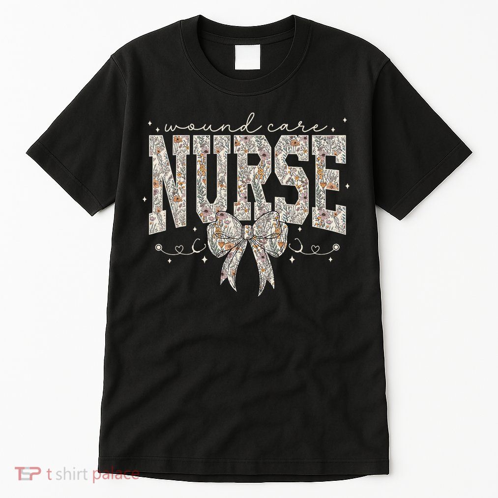Retro Wildflower Wound Care Nurse Coquette Bow WOCN Nursing Tall T-Shirt
