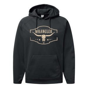 Retro Wranglers Western Deserts Cowhide & Bulls Skulls Gifts Performance Fleece Hoodie