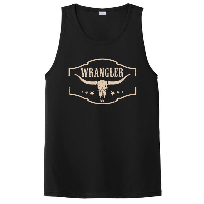 Retro Wranglers Western Deserts Cowhide & Bulls Skulls Gifts PosiCharge Competitor Tank