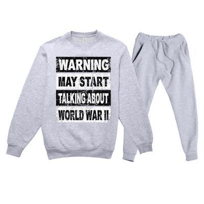 Retro World War Two Ww2 History Teacher Premium Crewneck Sweatsuit Set