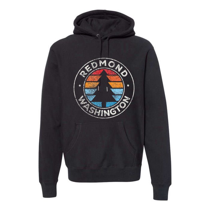 Redmond Washington Wa Vintage Graphic Retro 70s Premium Hoodie