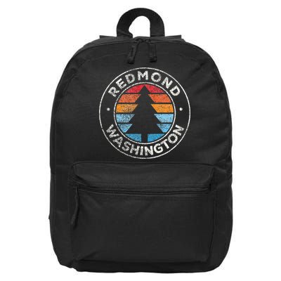 Redmond Washington Wa Vintage Graphic Retro 70s 16 in Basic Backpack