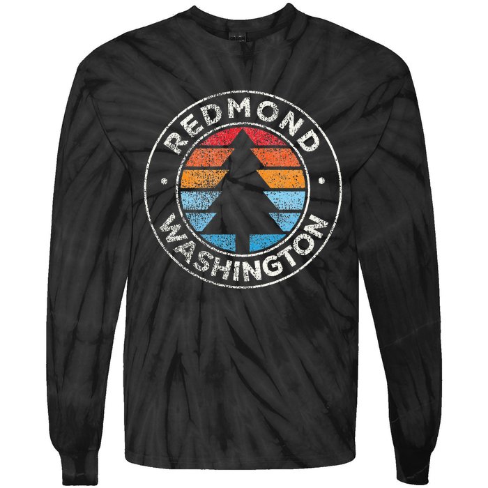 Redmond Washington Wa Vintage Graphic Retro 70s Tie-Dye Long Sleeve Shirt