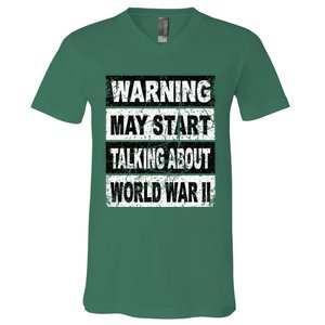 Retro World War Two Ww2 History Teacher V-Neck T-Shirt