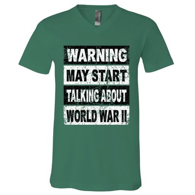 Retro World War Two Ww2 History Teacher V-Neck T-Shirt