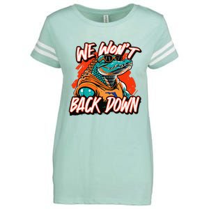 Retro We WonT Back Down Blue And Orange Gator Enza Ladies Jersey Football T-Shirt