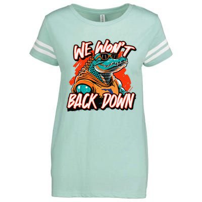 Retro We WonT Back Down Blue And Orange Gator Enza Ladies Jersey Football T-Shirt