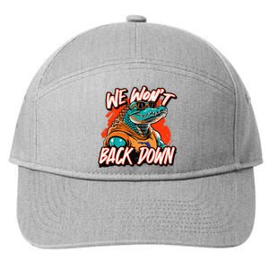 Retro We WonT Back Down Blue And Orange Gator 7-Panel Snapback Hat