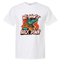 Retro We WonT Back Down Blue And Orange Gator Garment-Dyed Heavyweight T-Shirt