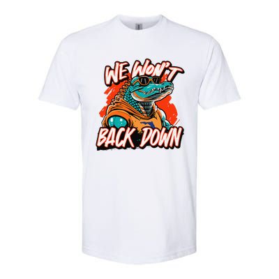 Retro We WonT Back Down Blue And Orange Gator Softstyle CVC T-Shirt