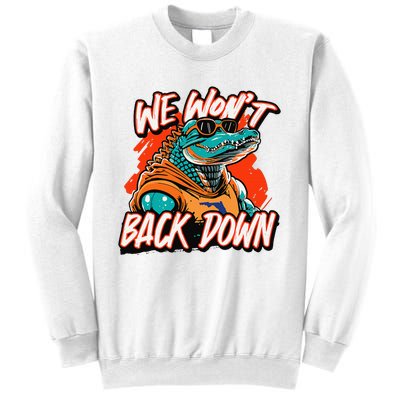 Retro We WonT Back Down Blue And Orange Gator Sweatshirt