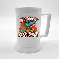 Retro We WonT Back Down Blue And Orange Gator Beer Stein