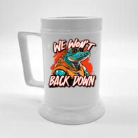 Retro We WonT Back Down Blue And Orange Gator Beer Stein