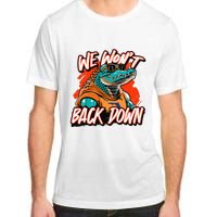 Retro We WonT Back Down Blue And Orange Gator Adult ChromaSoft Performance T-Shirt