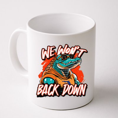 Retro We WonT Back Down Blue And Orange Gator Coffee Mug