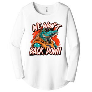 Retro We WonT Back Down Blue And Orange Gator Women's Perfect Tri Tunic Long Sleeve Shirt