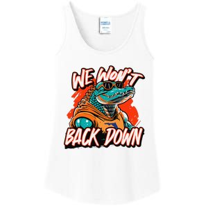 Retro We WonT Back Down Blue And Orange Gator Ladies Essential Tank