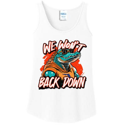 Retro We WonT Back Down Blue And Orange Gator Ladies Essential Tank