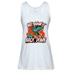 Retro We WonT Back Down Blue And Orange Gator Ladies Essential Flowy Tank