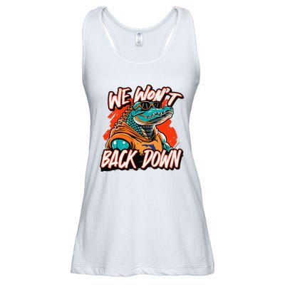 Retro We WonT Back Down Blue And Orange Gator Ladies Essential Flowy Tank