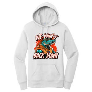 Retro We WonT Back Down Blue And Orange Gator Women's Pullover Hoodie