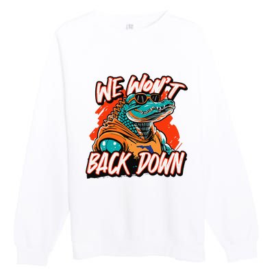 Retro We WonT Back Down Blue And Orange Gator Premium Crewneck Sweatshirt