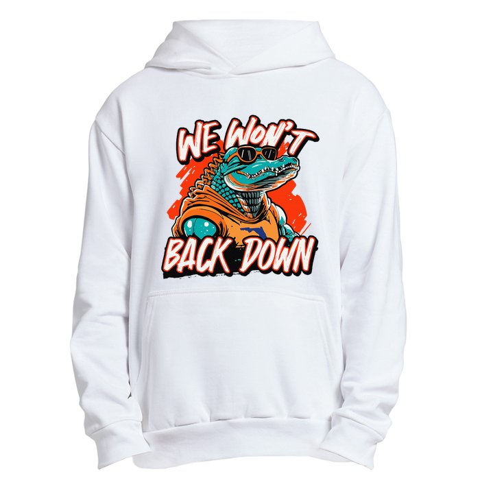 Retro We WonT Back Down Blue And Orange Gator Urban Pullover Hoodie