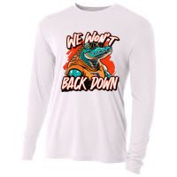 Retro We WonT Back Down Blue And Orange Gator Cooling Performance Long Sleeve Crew