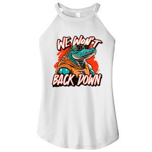 Retro We WonT Back Down Blue And Orange Gator Women's Perfect Tri Rocker Tank