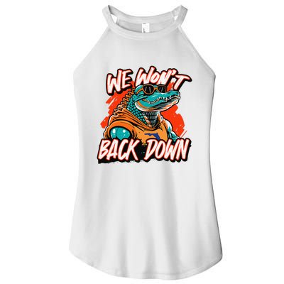 Retro We WonT Back Down Blue And Orange Gator Women's Perfect Tri Rocker Tank