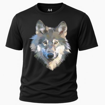 Realistic White Wolf, Realistic Animal Print With Colors Premium Performance Shirt