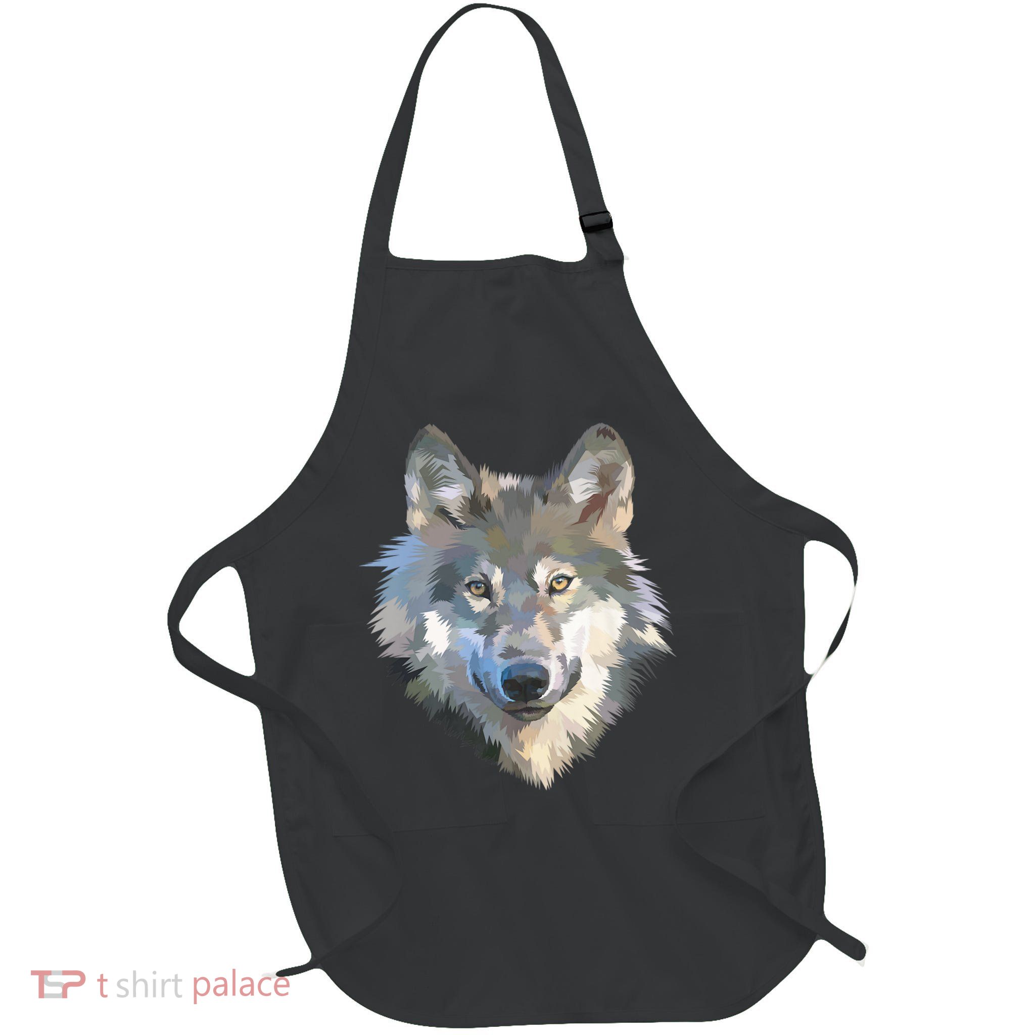 Realistic White Wolf, Realistic Animal Print With Colors Premium Apron