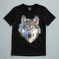 Realistic White Wolf, Realistic Animal Print With Colors Premium T-Shirt