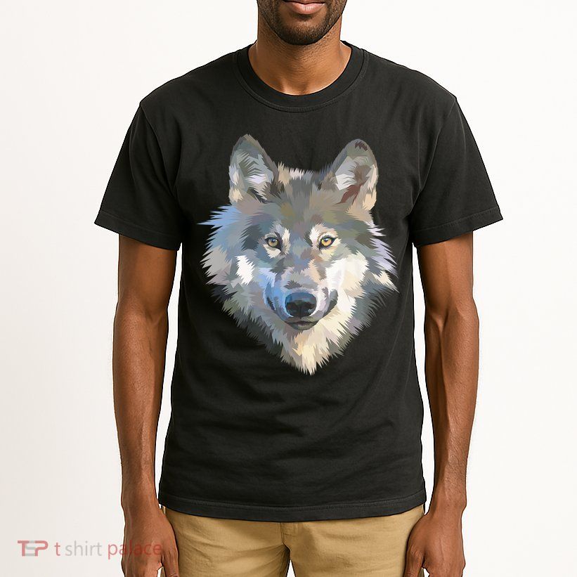 Realistic White Wolf, Realistic Animal Print With Colors Premium Tall T-Shirt