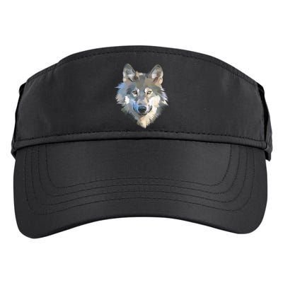 Realistic White Wolf, Realistic Animal Print With Colors Premium Adult Drive Performance Visor