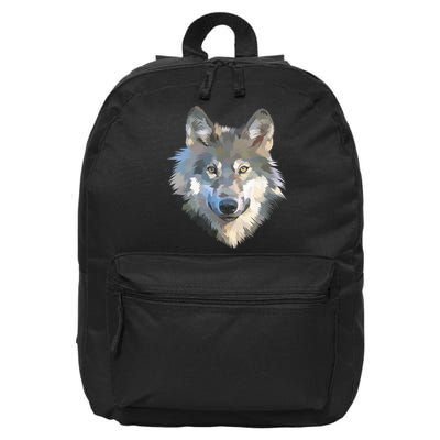 Realistic White Wolf, Realistic Animal Print With Colors Premium 16 in Basic Backpack