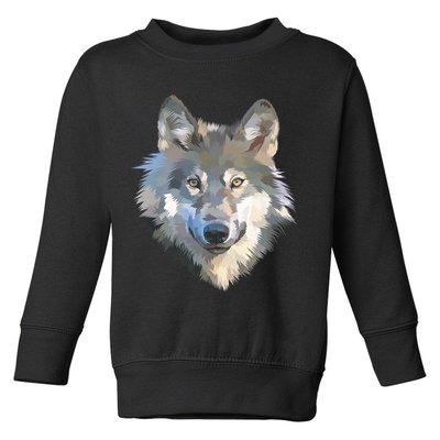 Realistic White Wolf, Realistic Animal Print With Colors Premium Toddler Sweatshirt