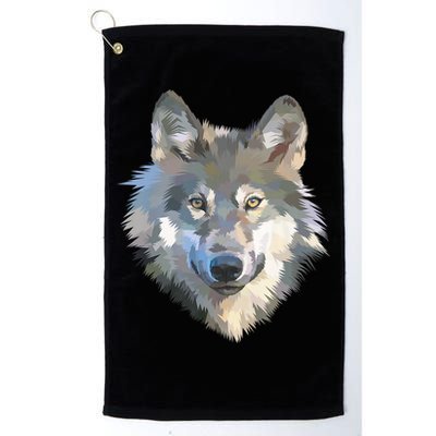 Realistic White Wolf, Realistic Animal Print With Colors Premium Golf Towel